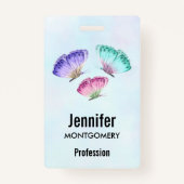 3  Waterverf van astel Butterflies Badge (Achterkant)