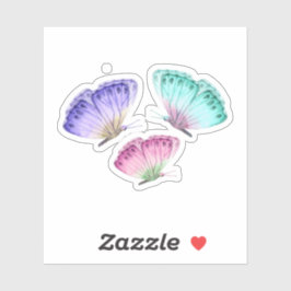 3  Waterverf van astel Butterflies Sticker