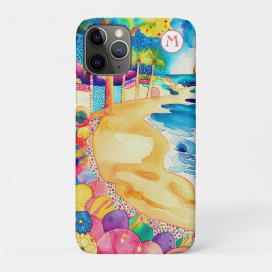 *~* 3 Waterverf Zee strand parasol zand Case-Mate iPhone Case (Achterkant)