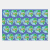 3 Waterverven Bumble Bee Planet Earth Betta Fish Inpakpapier Vel (Voorkant 2)