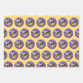 3 Waterverven Bumble Bee Planet Earth Betta Fish Inpakpapier Vel (Voorkant)