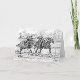 3-Way Horse Race Neck 'n Neck Art beroemd gemaakt  Kaart