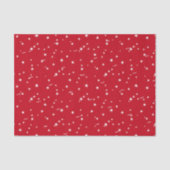 3 Weefselvellen, Naam op Rode & Witte Sterren Patr Tissuepapier (Voorkant)