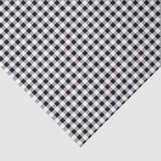 3 Weefselvellen, Zwart Wit Buffalo Check Patroon Tissuepapier (Detail)