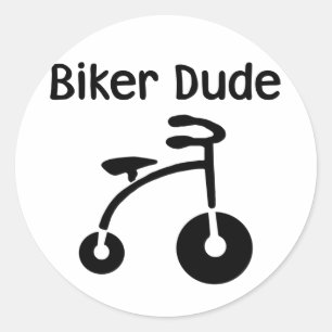 3 Wheeler Retro Biker Man Ronde Sticker