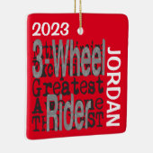 3-wielrijder Buitengewoon CUSTOM Keramisch Ornament (Rechts)