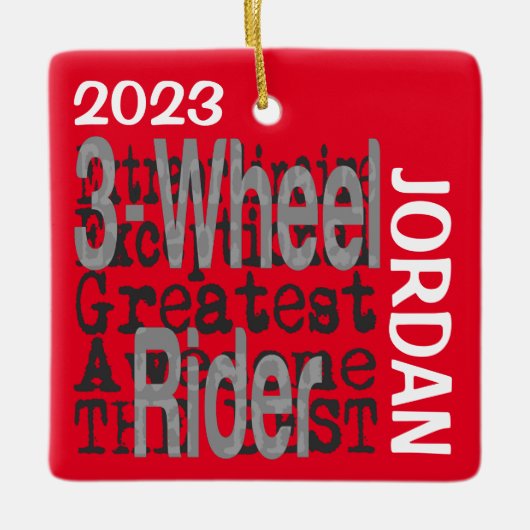3-wielrijder Buitengewoon CUSTOM Keramisch Ornament (Voorkant)