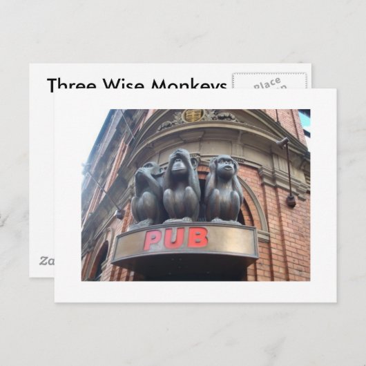 3 wijze apen briefkaart (Voorkant / Achterkant)