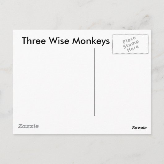 3 wijze apen briefkaart (Achterkant)