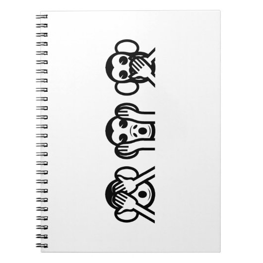 3 Wijze Apen Emoji Notitieboek (Voorkant)