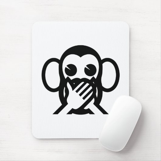3 Wijze Apen Iwazaru 言わざる Spreek GEEN Kwaad Emoji Muismat (Met muis)