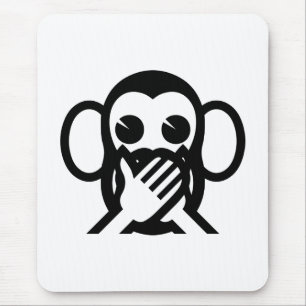 3 Wijze Apen Iwazaru 言わざる Spreek GEEN Kwaad Emoji Muismat