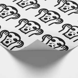 3 Wijze Apen Kikazaru 聞かざる Hoor GEEN Kwaad Emoji Cadeaupapier