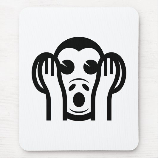 3 Wijze Apen Kikazaru 聞かざる Hoor GEEN Kwaad Emoji Muismat (Voorkant)