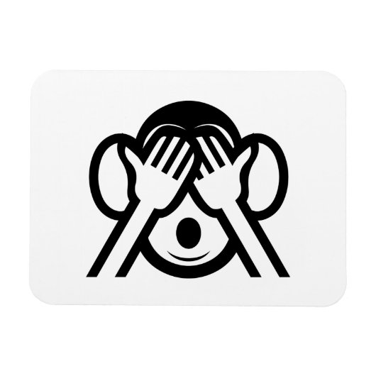 3 Wijze Apen Mizaru 見ざる Zie GEEN Kwaad Emoji Magneet (Horizontaal)