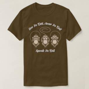 3 Wijze apen Zie Nee, hoor nee, geen kwaad T-shirt