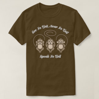 3 Wijze apen Zie Nee, hoor nee, geen kwaad T-shirt