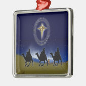3 Wijze Mannen & Ster van Bethlehem Kerstornament Metalen Ornament (Links)