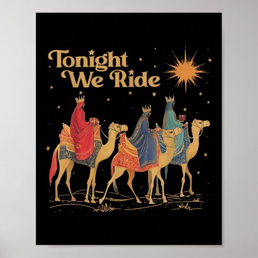 3 wijze Mannen vanavond rijden we kerst Poster (Voorkant)