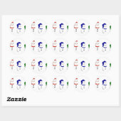 3 Wijze Sneeuwmannen Ronde Sticker (Vel)