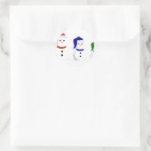3 Wijze Sneeuwmannen Ronde Sticker (Tas)