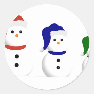3 Wijze Sneeuwmannen Ronde Sticker