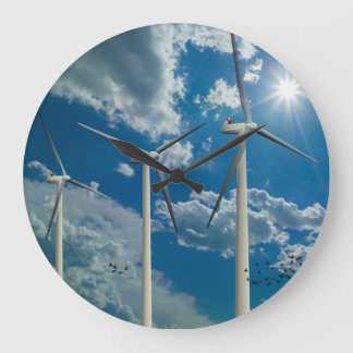 3 windturbines grote klok