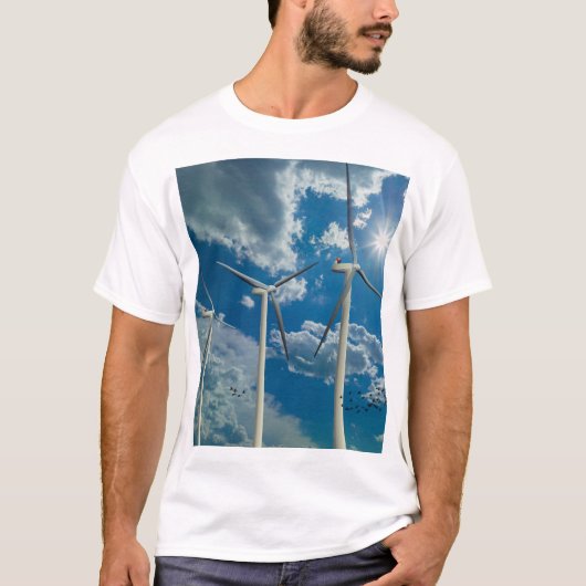 3 windturbines t-shirt (Voorkant)