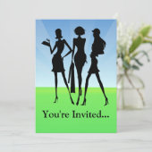 3 Winkelende vrouwelijke vrienden Kaart (Staand voorkant)