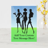 3 Winkelvrouwen vrienden Kaart (Gele Bloem)