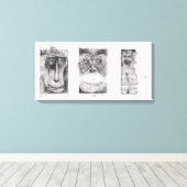 3 Wise-apen voor apenjaar 2016 Canvas (Insitu (Houten vloer))