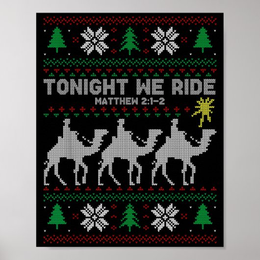 3 Wise Men Tonight We Ride Christmas Poster (Voorkant)