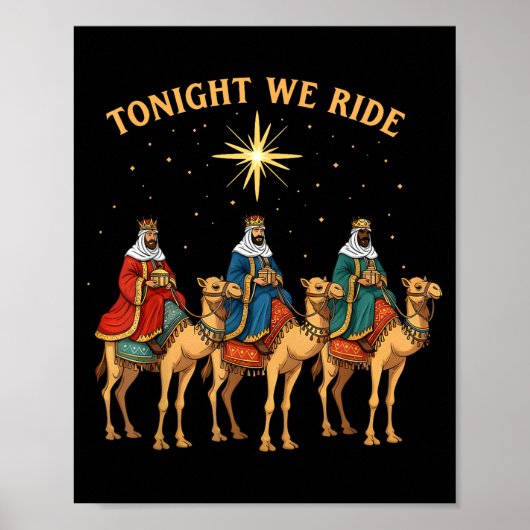 3 Wise Men Tonight We Ride Christmas Poster (Voorkant)