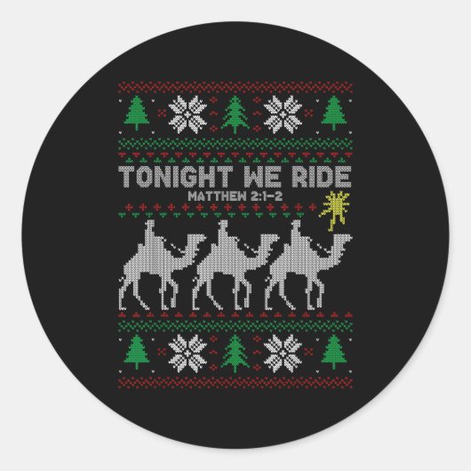 3 Wise Men Tonight We Ride Christmas  Ronde Sticker (Voorkant)