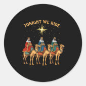 3 Wise Men Tonight We Ride Christmas  Ronde Sticker (Voorkant)