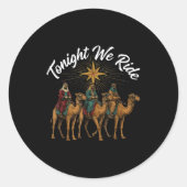 3 Wise Men Tonight We Ride Christmas Ronde Sticker (Voorkant)