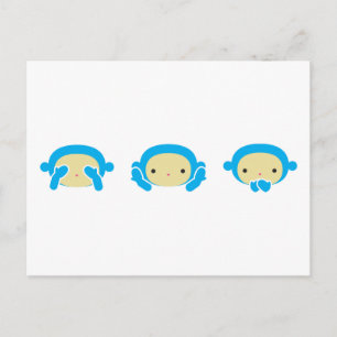 3 Wise Monkeys Briefkaart