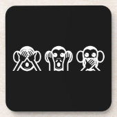 3 Wise Monkeys Emoji Bier Onderzetter (Voorkant)