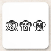 3 Wise Monkeys Emoji Bier Onderzetter (Voorkant)