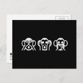 3 Wise Monkeys Emoji Briefkaart (Voorkant / Achterkant)