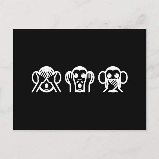 3 Wise Monkeys Emoji Briefkaart (Voorkant)