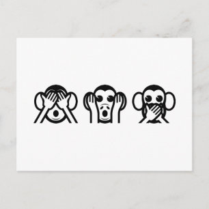 3 Wise Monkeys Emoji Briefkaart
