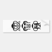 3 Wise Monkeys Emoji Bumpersticker (Voorkant)
