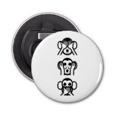 3 Wise Monkeys Emoji Button Flesopener (Voorkant)