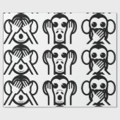 3 Wise Monkeys Emoji Cadeaupapier (Vlak)