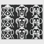 3 Wise Monkeys Emoji Cadeaupapier (Vlak)