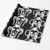 3 Wise Monkeys Emoji Cadeaupapier (Uitgerold)