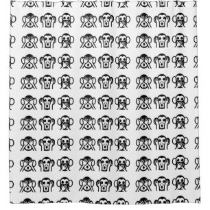 3 Wise Monkeys Emoji Douchegordijn