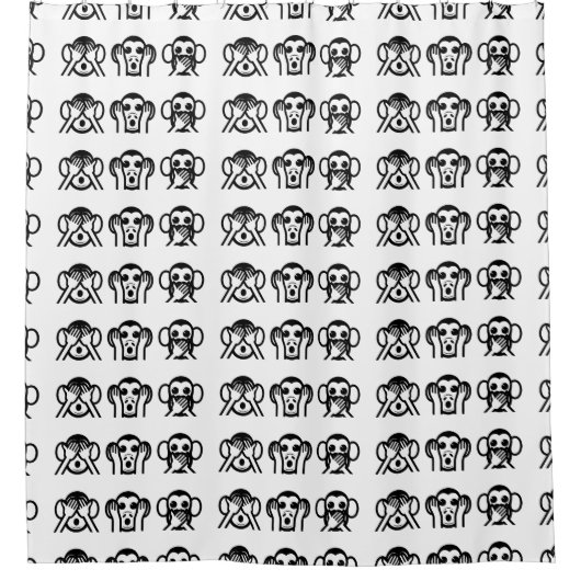 3 Wise Monkeys Emoji Douchegordijn (Voorkant)