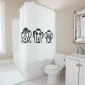 3 Wise Monkeys Emoji Douchegordijn (In situ)